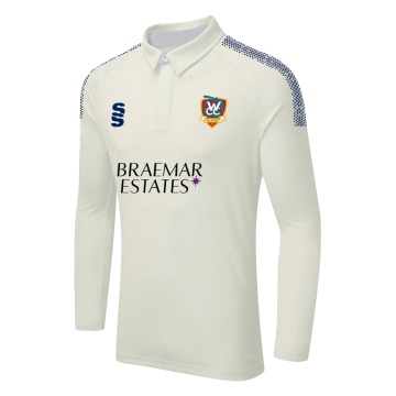DUAL LONG SLEEVE CRICKET SHIRT (WOMENS)-Ivory